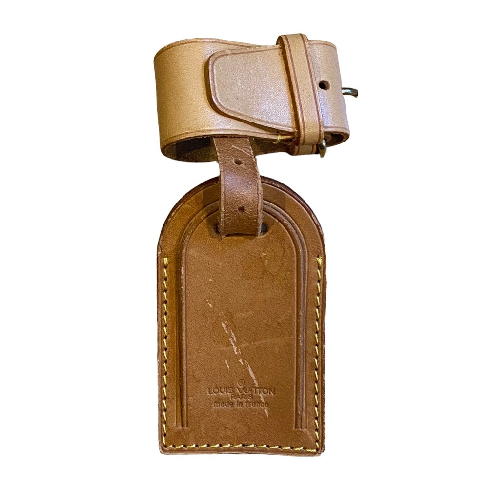 Louis Vuitton Authentic Leather Luggage Tag and Belt Set